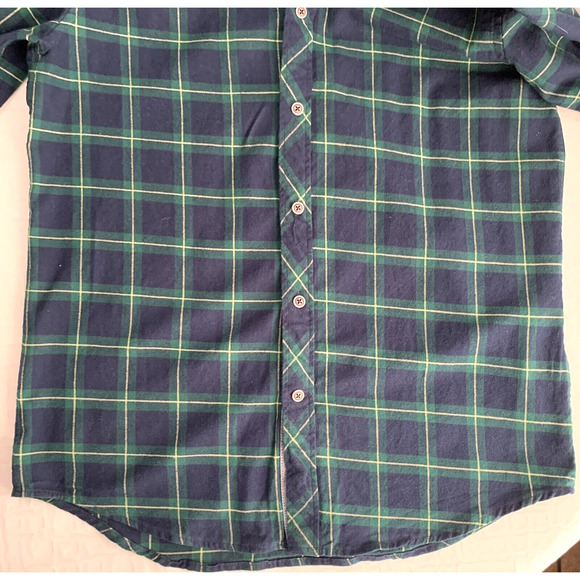 Men's Long Sleeve Shirt Int'l Report Casual Flannel Blue Plaid Small-Medium - Picture 3 of 9